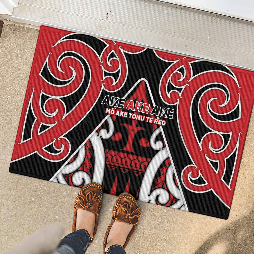 New Zealand Maori Language Week Rubber Doormat Mo Ake Tonu Te Reo LT05 - Polynesian Pride