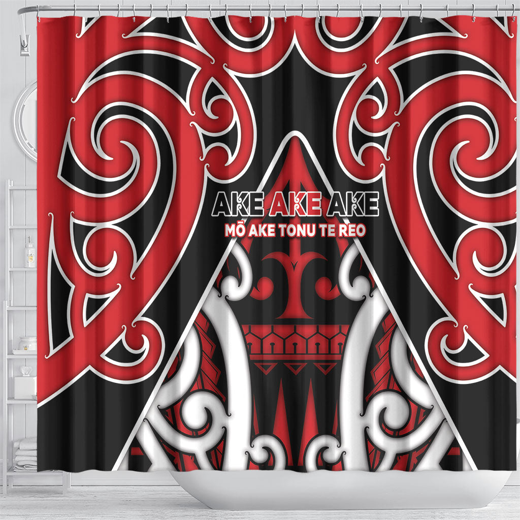 New Zealand Maori Language Week Shower Curtain Mo Ake Tonu Te Reo LT05 - Polynesian Pride