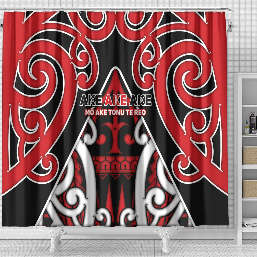 New Zealand Maori Language Week Shower Curtain Mo Ake Tonu Te Reo LT05 - Polynesian Pride