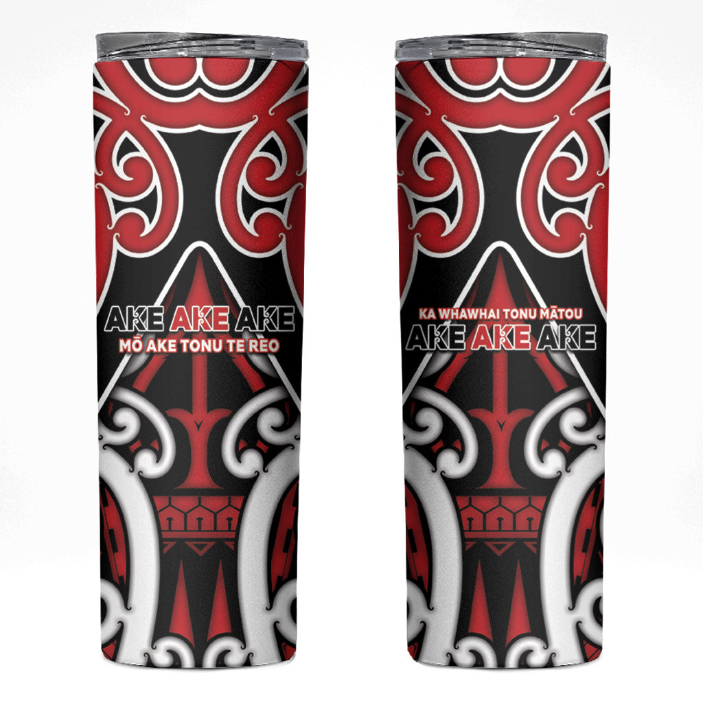 New Zealand Maori Language Week Skinny Tumbler Mo Ake Tonu Te Reo LT05 Black - Polynesian Pride