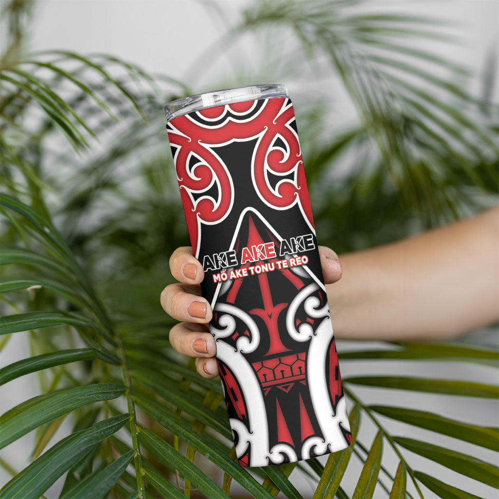 New Zealand Maori Language Week Skinny Tumbler Mo Ake Tonu Te Reo LT05 - Polynesian Pride