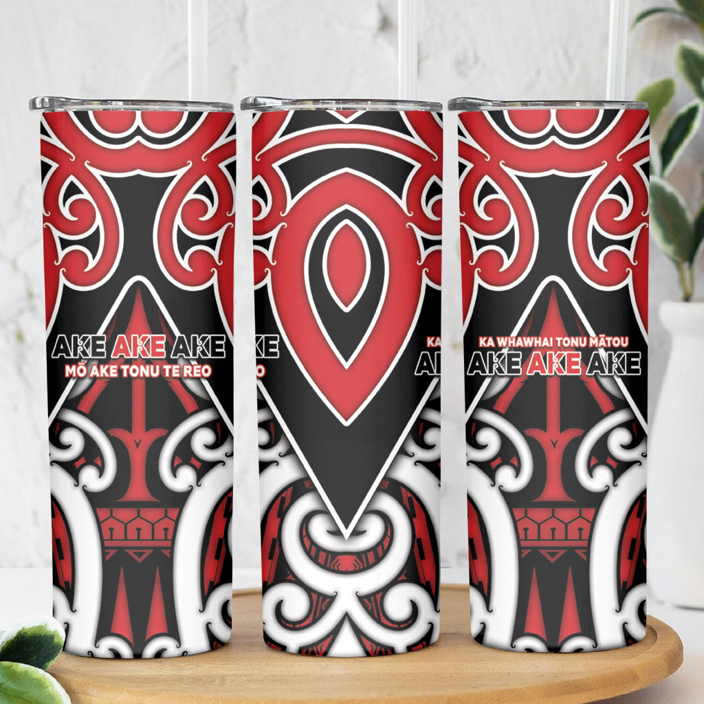 New Zealand Maori Language Week Skinny Tumbler Mo Ake Tonu Te Reo LT05 - Polynesian Pride