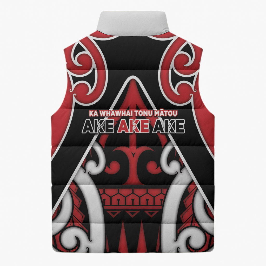 New Zealand Maori Language Week Sleeveless Puffer Jacket Mo Ake Tonu Te Reo LT05 - Polynesian Pride
