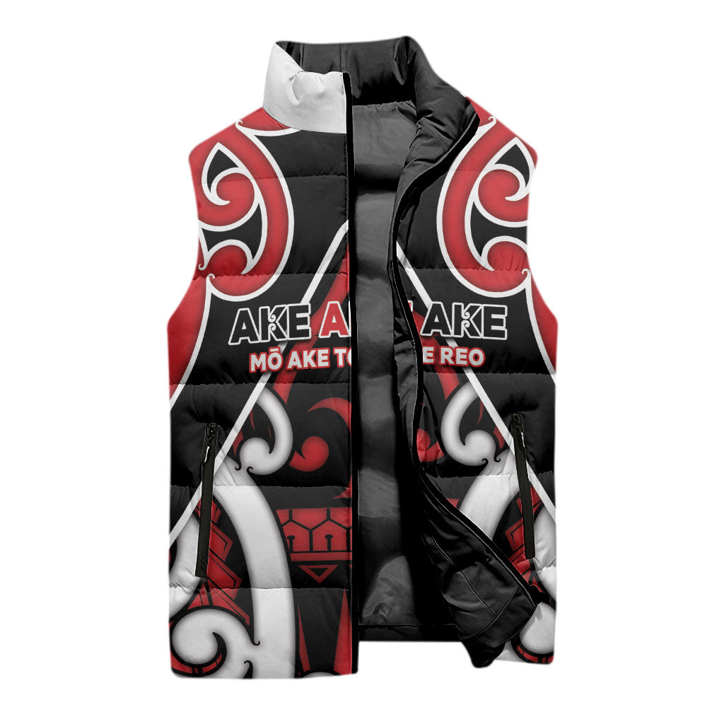 New Zealand Maori Language Week Sleeveless Puffer Jacket Mo Ake Tonu Te Reo LT05 - Polynesian Pride