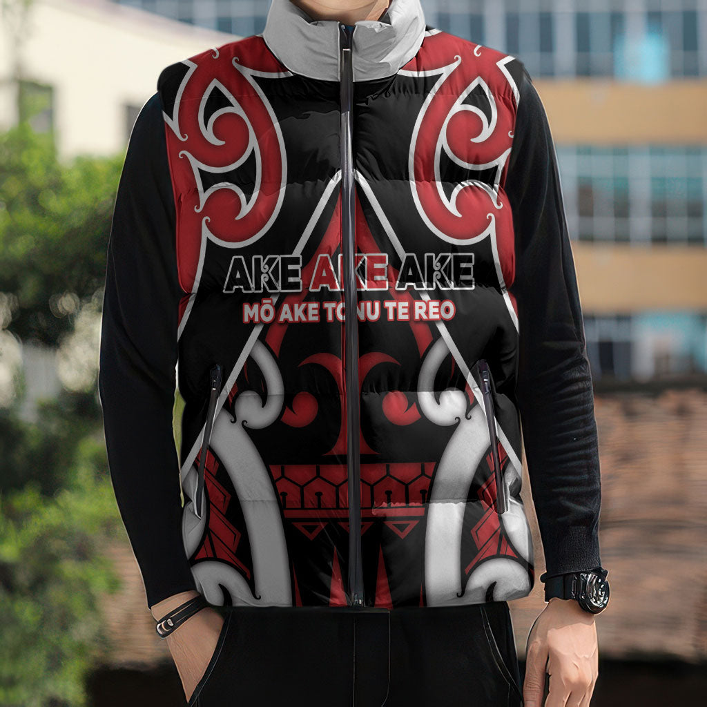 New Zealand Maori Language Week Sleeveless Puffer Jacket Mo Ake Tonu Te Reo LT05 - Polynesian Pride