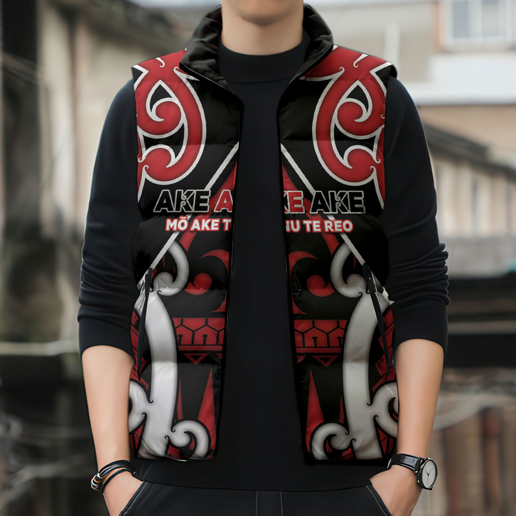 New Zealand Maori Language Week Sleeveless Puffer Jacket Mo Ake Tonu Te Reo LT05 - Polynesian Pride