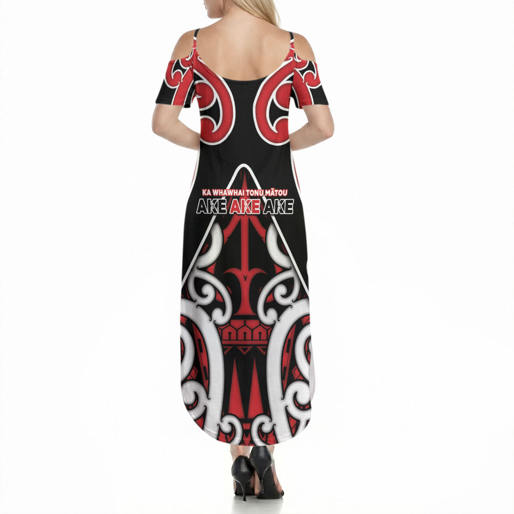 New Zealand Maori Language Week Summer Maxi Dress Mo Ake Tonu Te Reo LT05 - Polynesian Pride