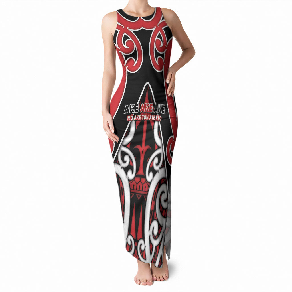 New Zealand Maori Language Week Tank Maxi Dress Mo Ake Tonu Te Reo LT05 Women Black - Polynesian Pride