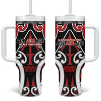 New Zealand Maori Language Week Tumbler With Handle Mo Ake Tonu Te Reo LT05 One Size: 40 oz Black - Polynesian Pride