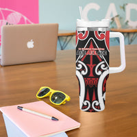 New Zealand Maori Language Week Tumbler With Handle Mo Ake Tonu Te Reo LT05 - Polynesian Pride