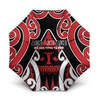 New Zealand Maori Language Week Umbrella Mo Ake Tonu Te Reo LT05 One Size Folded 11.42 inch Opened Diameter 37.4 inch Black - Polynesian Pride