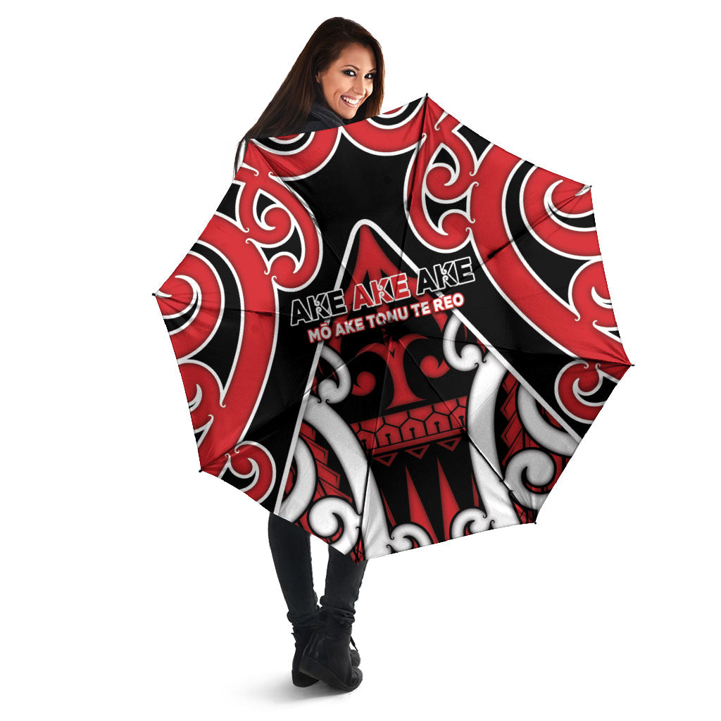New Zealand Maori Language Week Umbrella Mo Ake Tonu Te Reo LT05 - Polynesian Pride