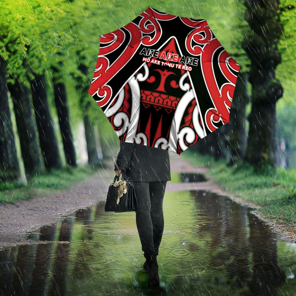 New Zealand Maori Language Week Umbrella Mo Ake Tonu Te Reo LT05 - Polynesian Pride