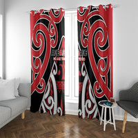 New Zealand Maori Language Week Window Curtain Mo Ake Tonu Te Reo LT05 With Grommets Black - Polynesian Pride