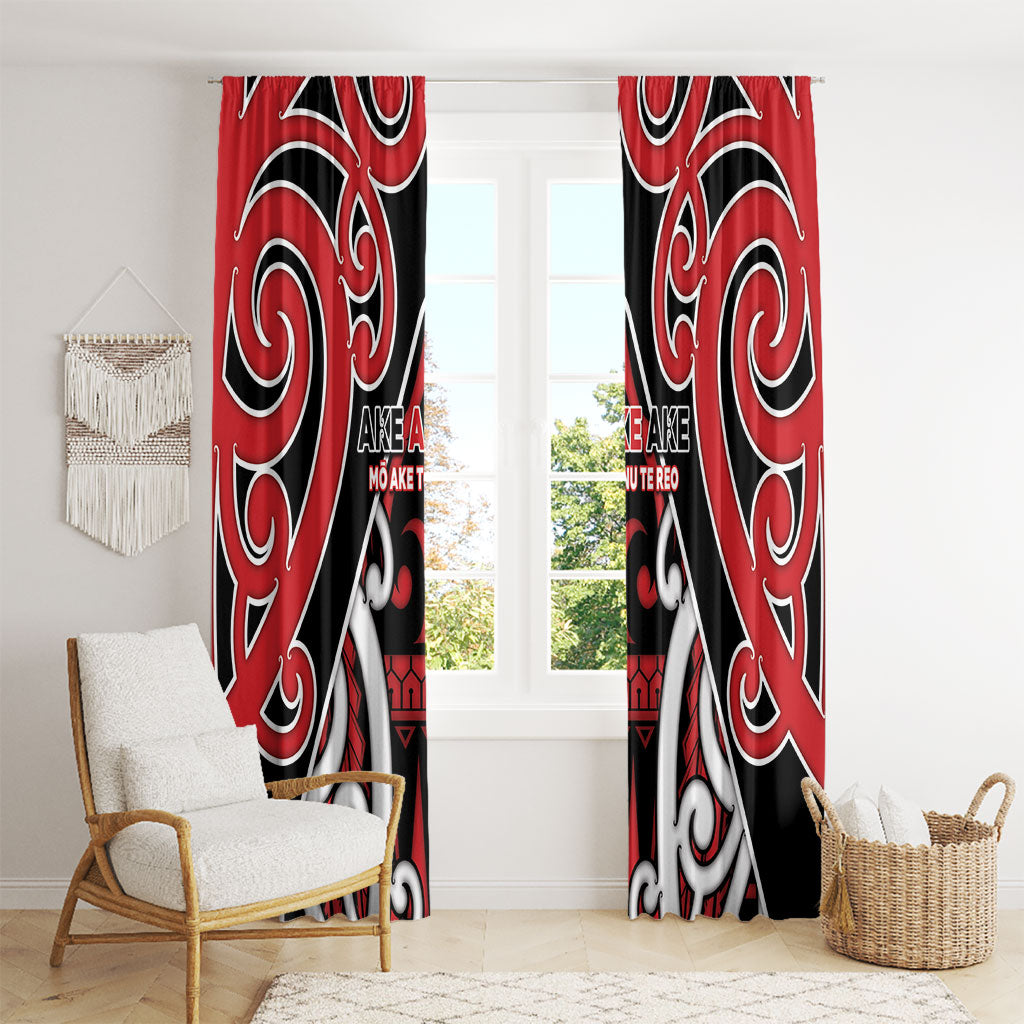 New Zealand Maori Language Week Window Curtain Mo Ake Tonu Te Reo LT05 - Polynesian Pride