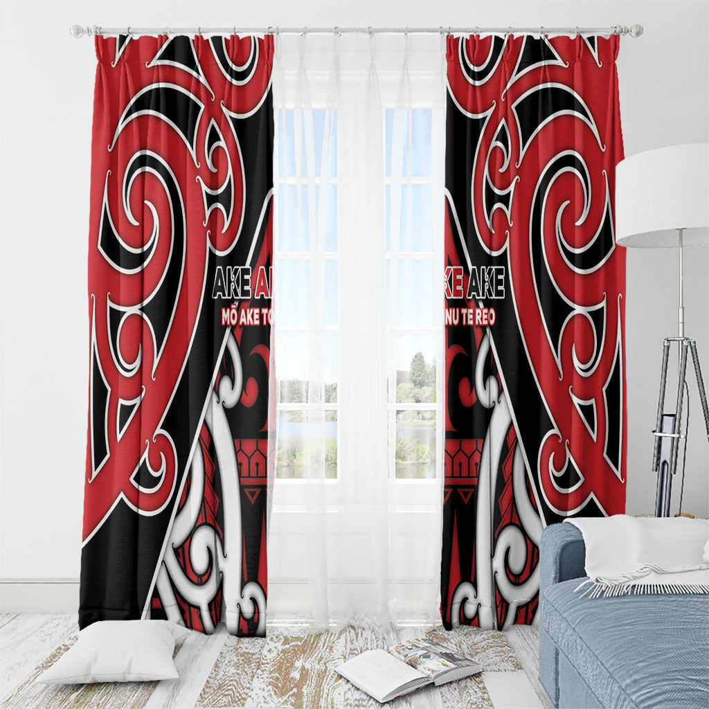 New Zealand Maori Language Week Window Curtain Mo Ake Tonu Te Reo LT05 - Polynesian Pride