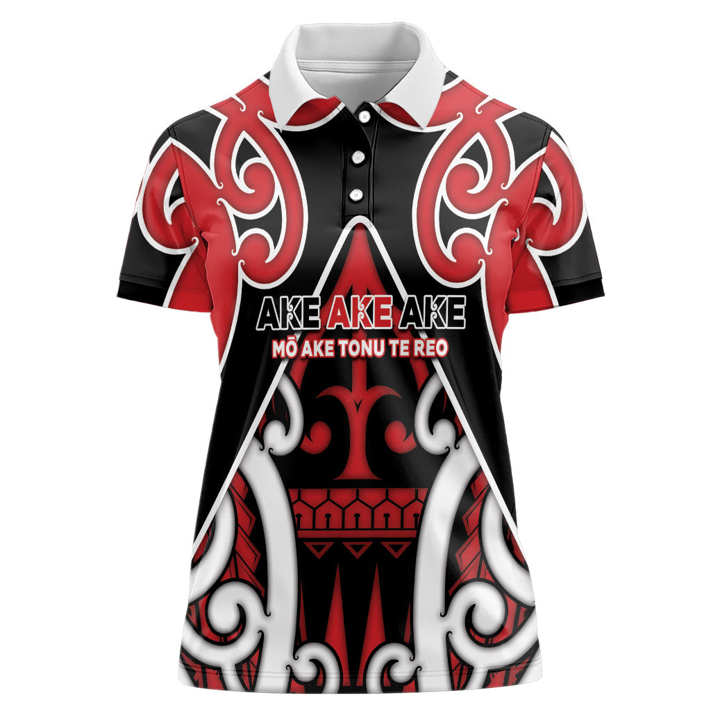 New Zealand Maori Language Week Women Polo Shirt Mo Ake Tonu Te Reo LT05 Female Black - Polynesian Pride