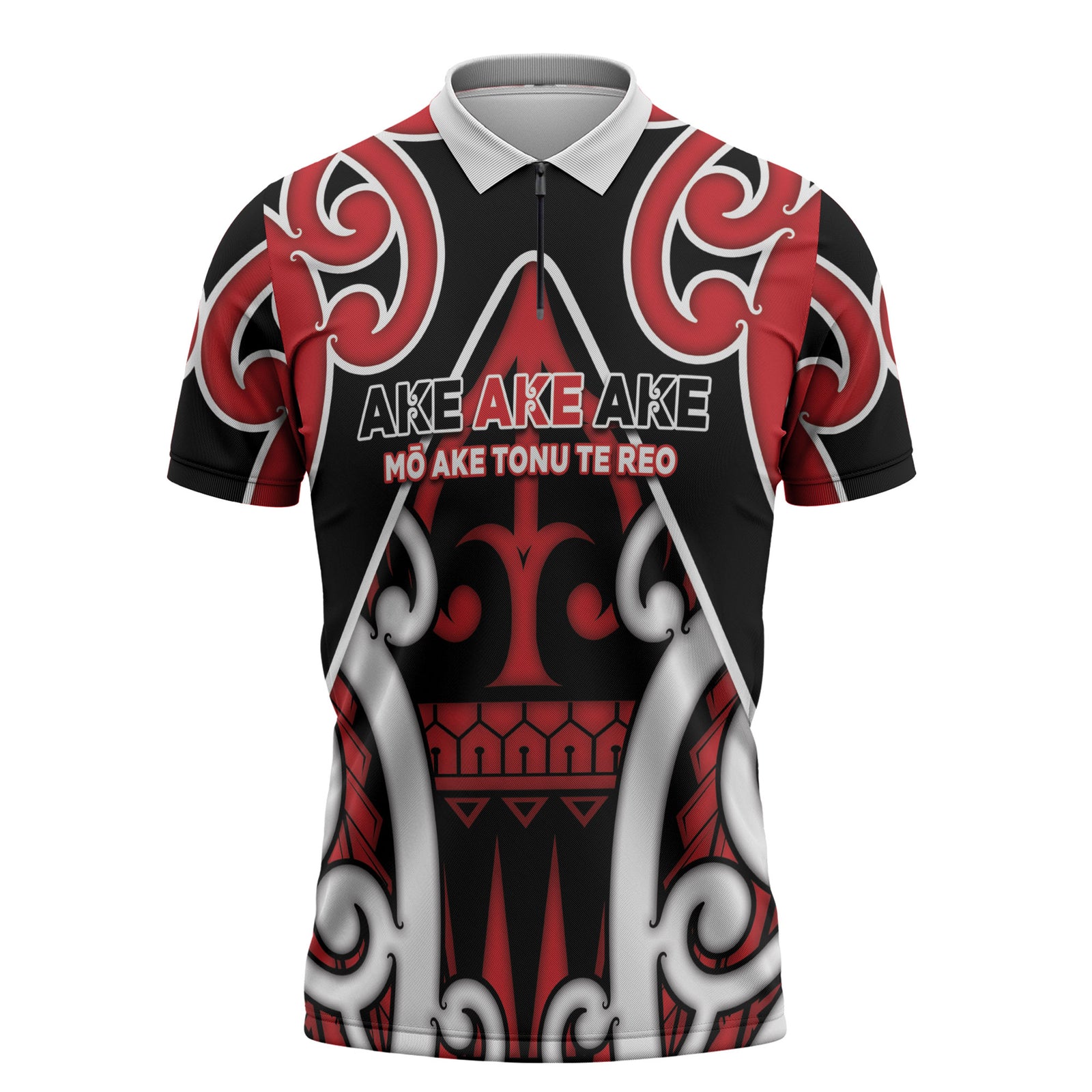 New Zealand Maori Language Week Zipper Polo Shirt Mo Ake Tonu Te Reo LT05 Black - Polynesian Pride