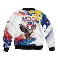 Filipino American History Month Bomber Jacket Bald Eagle Tarsier Together LT05 - Polynesian Pride