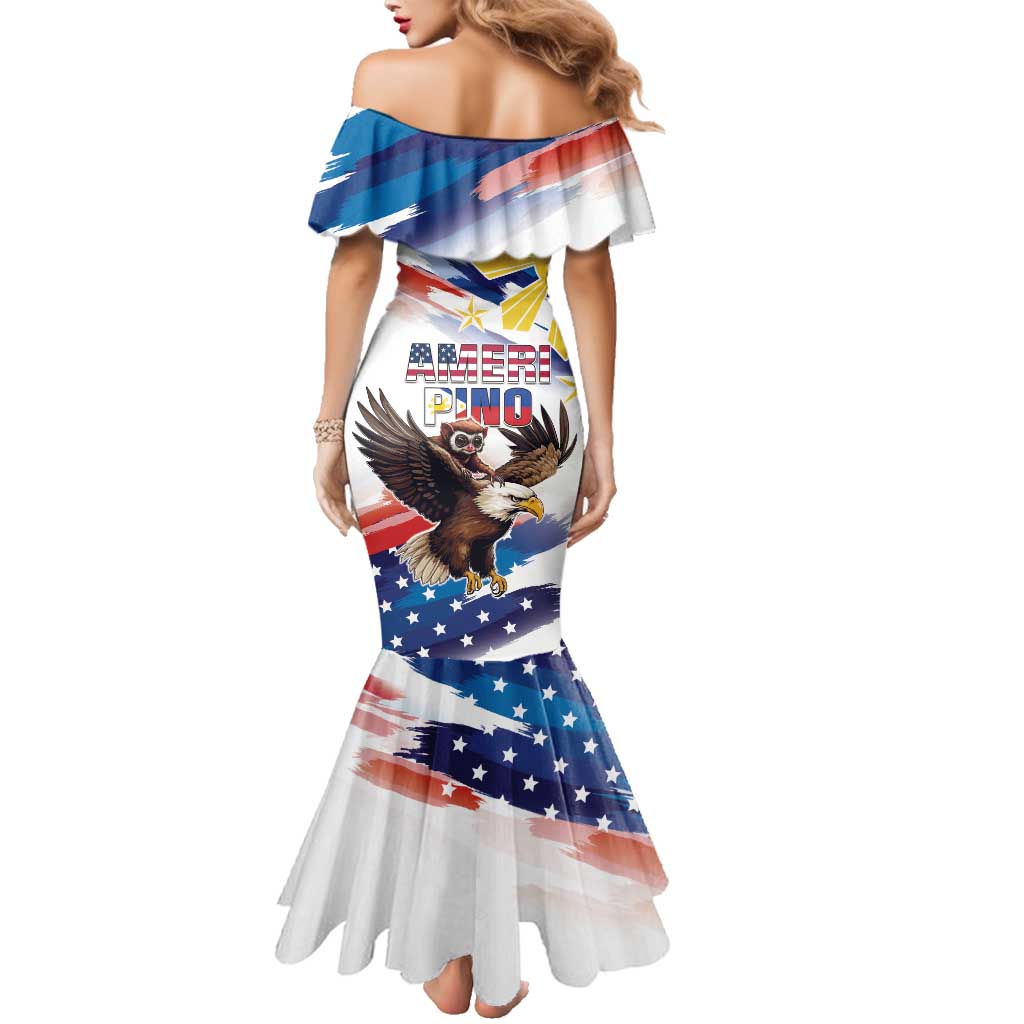 Filipino American History Month Family Matching Mermaid Dress and Hawaiian Shirt Bald Eagle Tarsier Together LT05 - Polynesian Pride