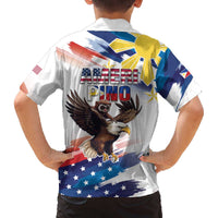 Filipino American History Month Family Matching Off The Shoulder Long Sleeve Dress and Hawaiian Shirt Bald Eagle Tarsier Together LT05 - Polynesian Pride