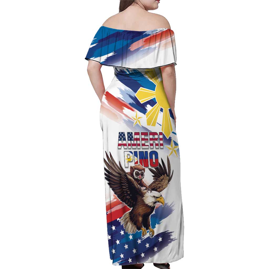 Filipino American History Month Family Matching Off Shoulder Maxi Dress and Hawaiian Shirt Bald Eagle Tarsier Together LT05 - Polynesian Pride
