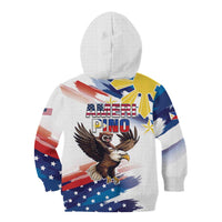 Filipino American History Month Kid Hoodie Bald Eagle Tarsier Together LT05 - Polynesian Pride