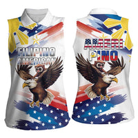Filipino American History Month Women Sleeveless Polo Shirt Bald Eagle Tarsier Together LT05 - Polynesian Pride