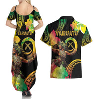 Halo Vanuatu Couples Matching Summer Maxi Dress and Hawaiian Shirt Beautiful Woman Dancing LT05 - Polynesian Pride