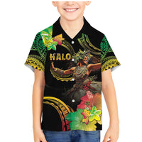 Halo Vanuatu Family Matching Mermaid Dress and Hawaiian Shirt Beautiful Woman Dancing LT05 Son's Shirt Black - Polynesian Pride