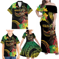 Halo Vanuatu Family Matching Off Shoulder Maxi Dress and Hawaiian Shirt Beautiful Woman Dancing LT05 - Polynesian Pride