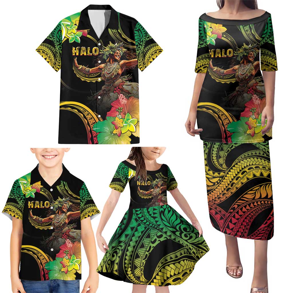 Halo Vanuatu Family Matching Puletasi and Hawaiian Shirt Beautiful Woman Dancing LT05 - Polynesian Pride
