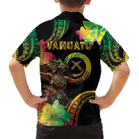 Halo Vanuatu Family Matching Short Sleeve Bodycon Dress and Hawaiian Shirt Beautiful Woman Dancing LT05 - Polynesian Pride