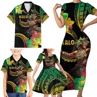 Halo Vanuatu Family Matching Short Sleeve Bodycon Dress and Hawaiian Shirt Beautiful Woman Dancing LT05 - Polynesian Pride