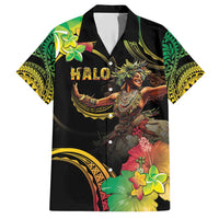 Halo Vanuatu Family Matching Short Sleeve Bodycon Dress and Hawaiian Shirt Beautiful Woman Dancing LT05 Dad's Shirt - Short Sleeve Black - Polynesian Pride