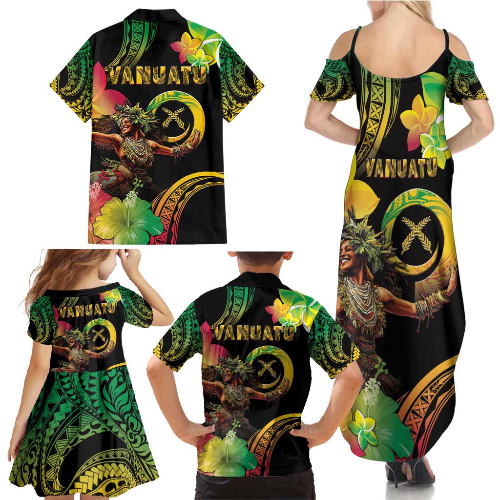 Halo Vanuatu Family Matching Summer Maxi Dress and Hawaiian Shirt Beautiful Woman Dancing LT05 - Polynesian Pride