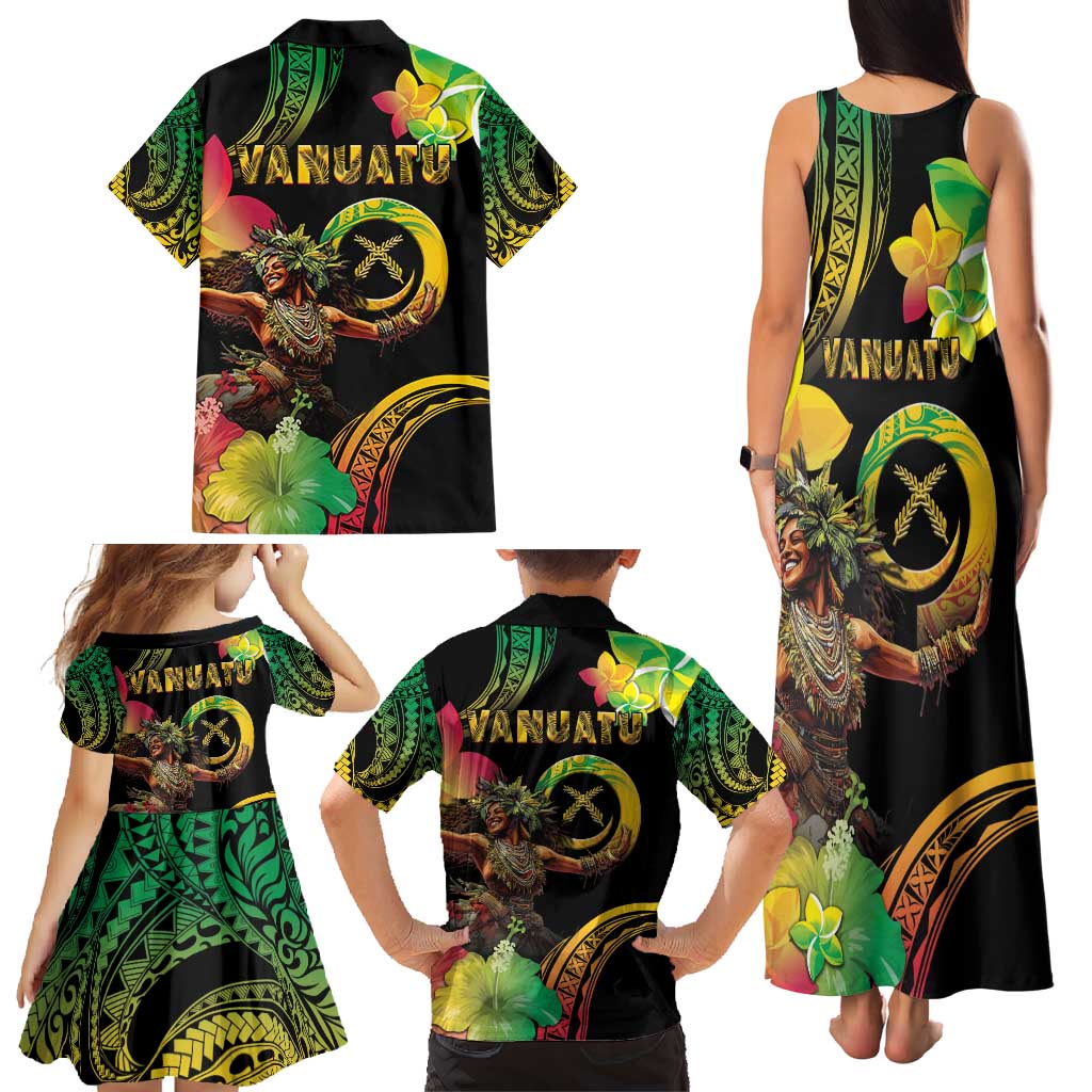 Halo Vanuatu Family Matching Tank Maxi Dress and Hawaiian Shirt Beautiful Woman Dancing LT05 - Polynesian Pride