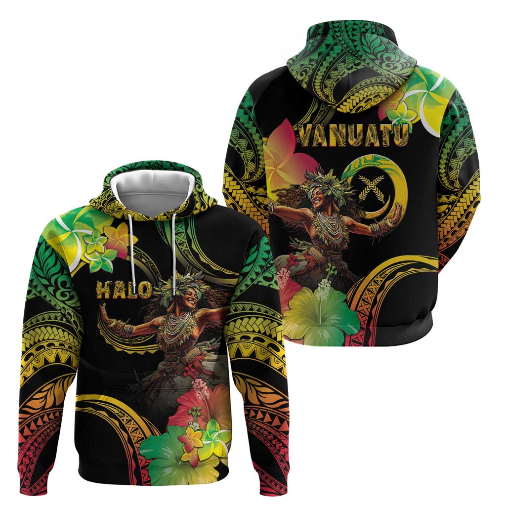 Halo Vanuatu Hoodie Beautiful Woman Dancing LT05 - Polynesian Pride