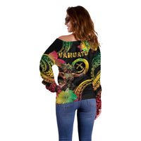 Halo Vanuatu Off Shoulder Sweater Beautiful Woman Dancing LT05 - Polynesian Pride