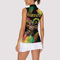 Halo Vanuatu Women Sleeveless Polo Shirt Beautiful Woman Dancing LT05 - Polynesian Pride