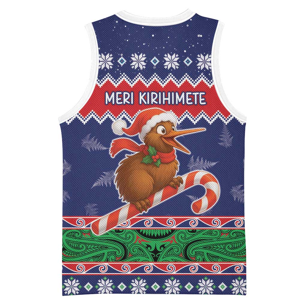 New Zealand Christmas Basketball Jersey Kiwi-sh You A Merry Christmas LT05 - Polynesian Pride