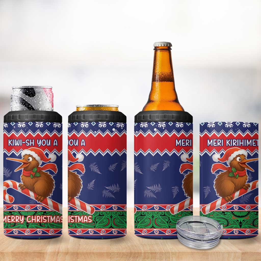 New Zealand Christmas 4 in 1 Can Cooler Tumbler Kiwi-sh You A Merry Christmas LT05 - Polynesian Pride