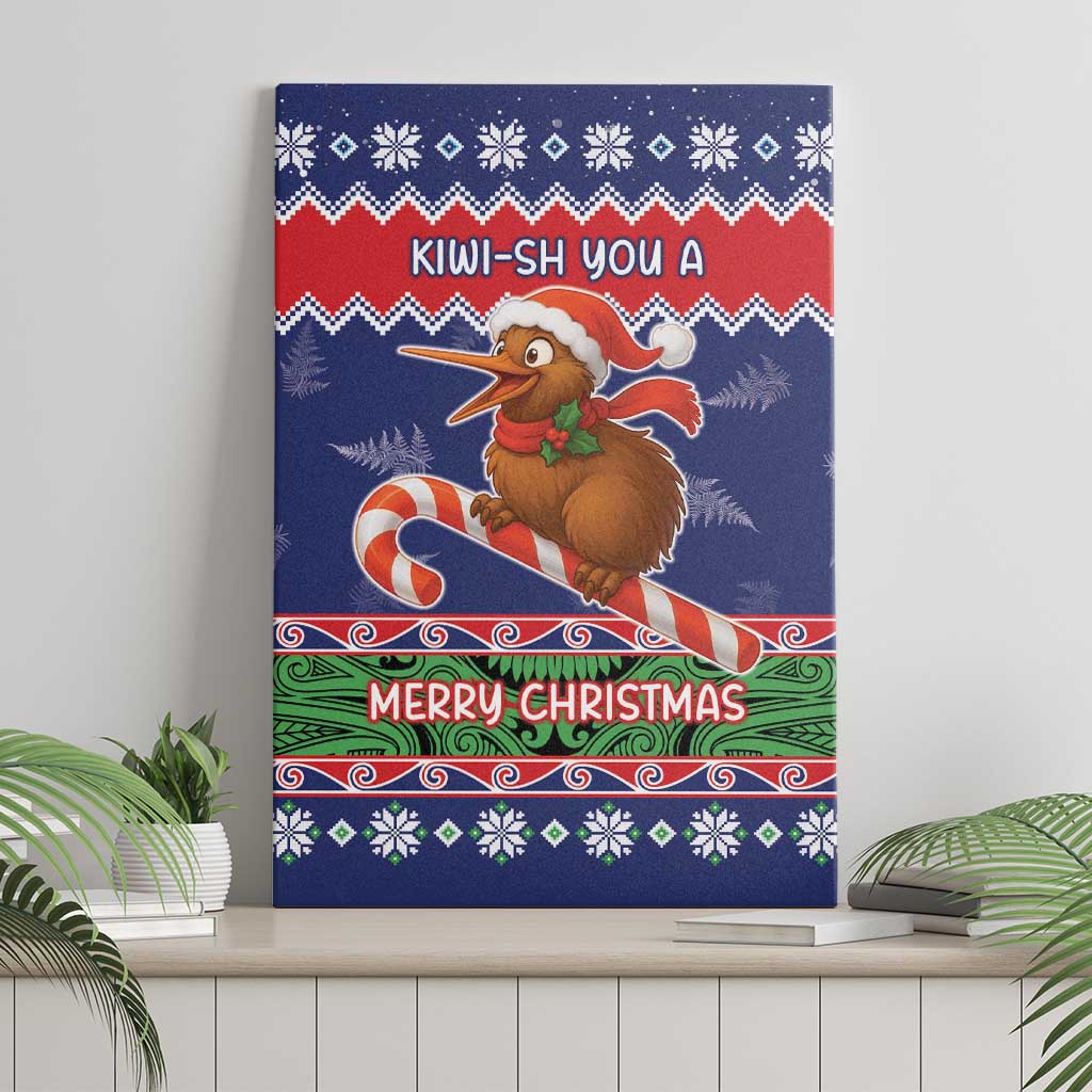 New Zealand Christmas Canvas Wall Art Kiwi-sh You A Merry Christmas LT05 - Polynesian Pride