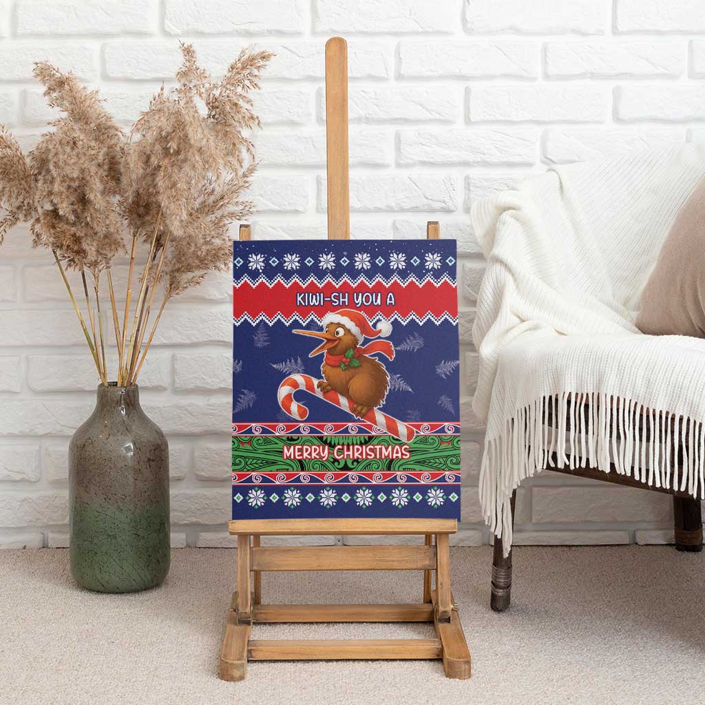 New Zealand Christmas Canvas Wall Art Kiwi-sh You A Merry Christmas LT05 - Polynesian Pride