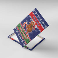 New Zealand Christmas Canvas Wall Art Kiwi-sh You A Merry Christmas LT05 With Frame Blue - Polynesian Pride