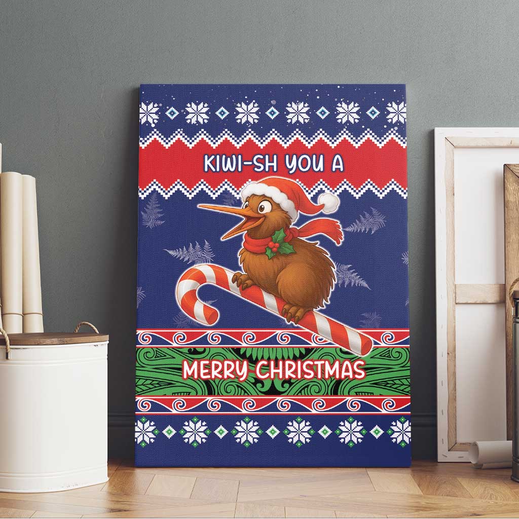 New Zealand Christmas Canvas Wall Art Kiwi-sh You A Merry Christmas LT05 - Polynesian Pride