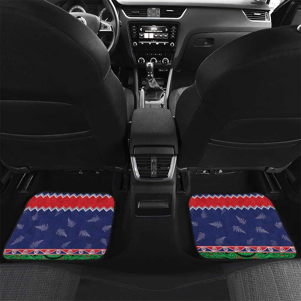 New Zealand Christmas Car Mats Kiwi-sh You A Merry Christmas LT05 Set 2pcs - Back Blue - Polynesian Pride