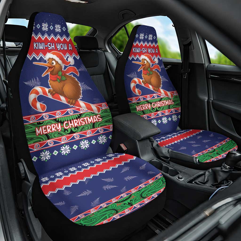New Zealand Christmas Car Seat Cover Kiwi-sh You A Merry Christmas LT05 One Size Blue - Polynesian Pride