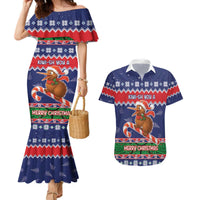 New Zealand Christmas Couples Matching Mermaid Dress and Hawaiian Shirt Kiwi-sh You A Merry Christmas LT05 Blue - Polynesian Pride