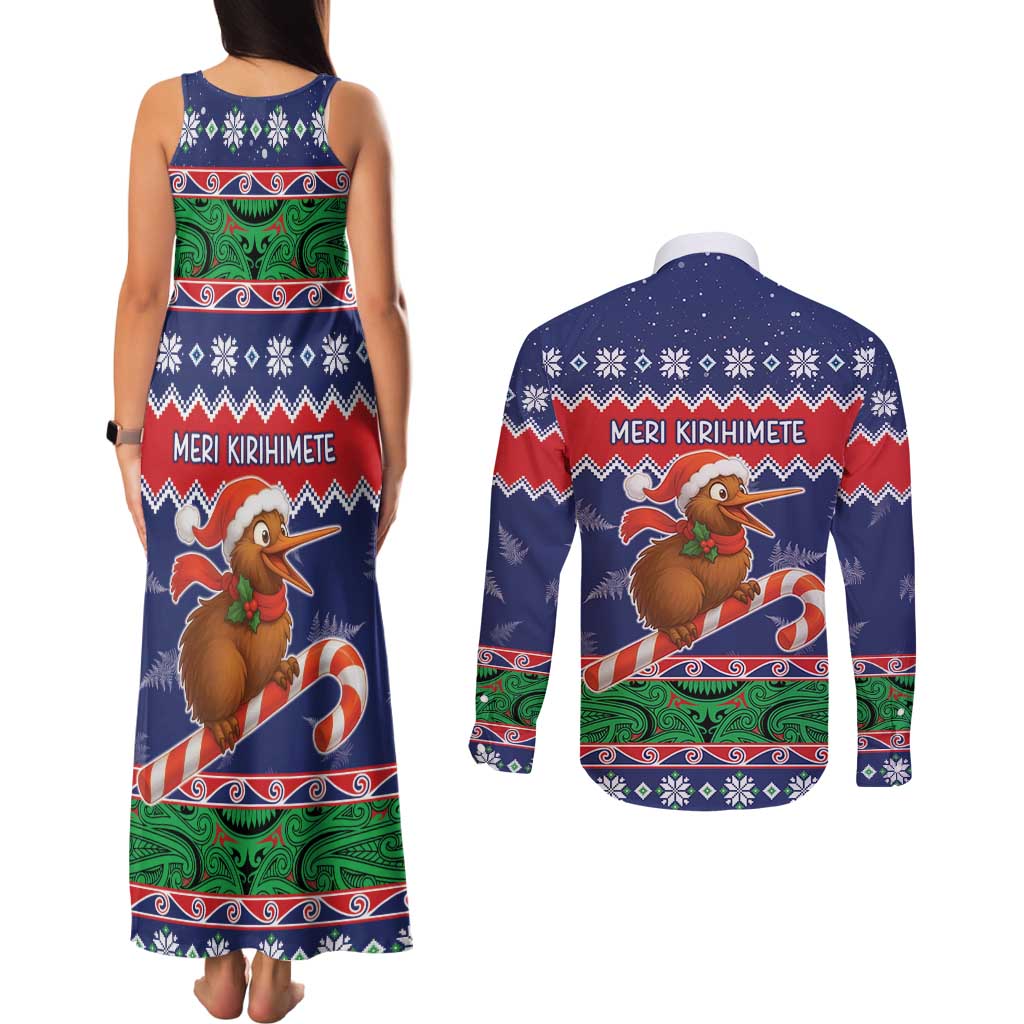 New Zealand Christmas Couples Matching Tank Maxi Dress and Long Sleeve Button Shirt Kiwi-sh You A Merry Christmas LT05 - Polynesian Pride